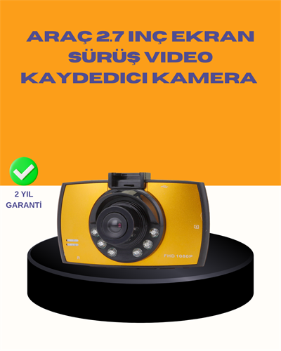 Araç Ön Kamera Full HD Kayıt ve G Sensor Özellikli