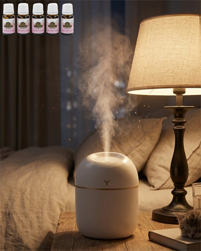 Araç ve Ofis İçin Mini Nemlendirici 5 Esans Hediyeli USB LED Işıklı Buhar Makinesi