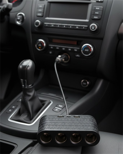 Araçlar İçin 4’lü Çakmak Çoklayıcı Type C USB ve Koruma Sistemli