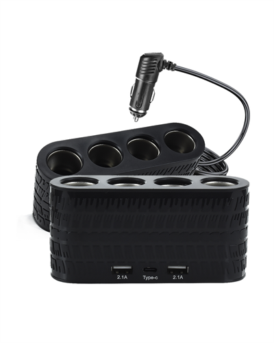 Araçlar İçin 4’lü Çakmak Çoklayıcı Type C USB ve Koruma Sistemli