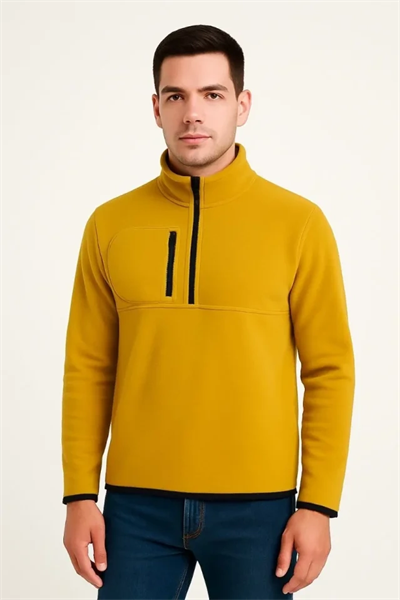 Arka Polar Kazak Dik Yaka - Sarı