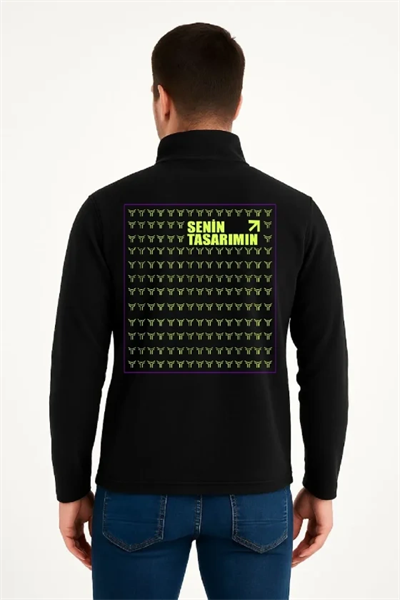 Arka Polar Kazak Dik Yaka - Siyah