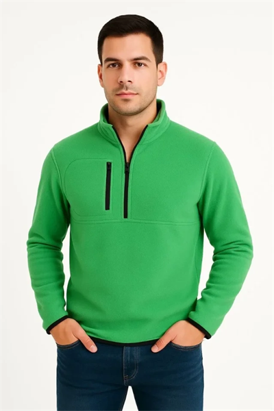 Arka Polar Kazak Dik Yaka - Yeşil