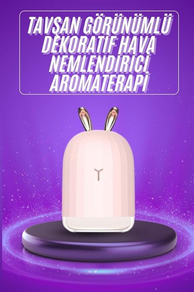 Aromaterapi Hava Nemlendirici Dekoratif USB Şarjlı Tavşan Nemlendirici