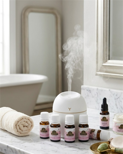 Aromaterapi Hava Nemlendirici USB Çalışan Sessiz LED Işıklı Cihaz 5 Esans Hediyeli