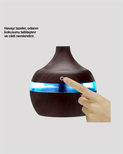 Aromaterapi Uyumlu 300 ml LED Işıklı Oda Kokusu Difüzörü