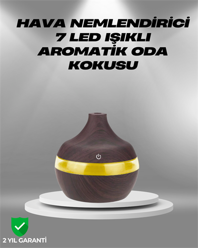 Aromaterapi Uyumlu 300 ml LED Işıklı Oda Kokusu Difüzörü