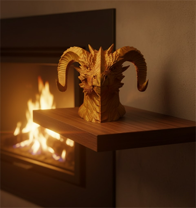 Asil Tasarım Gold–Red Ejderha Heykeli Hediyelik Fantastik Dekor