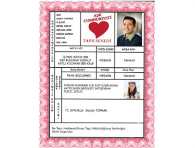 Aşk Cumhuriyeti Tapusu