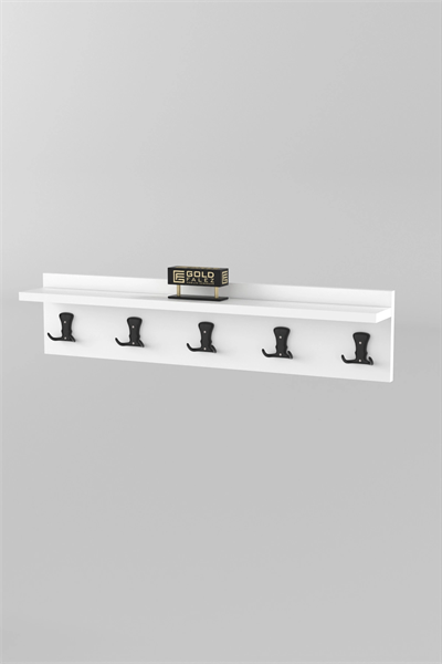 Askılık Duvar Elbise Askılığı Portmanto 80 Cm Beyaz Düz