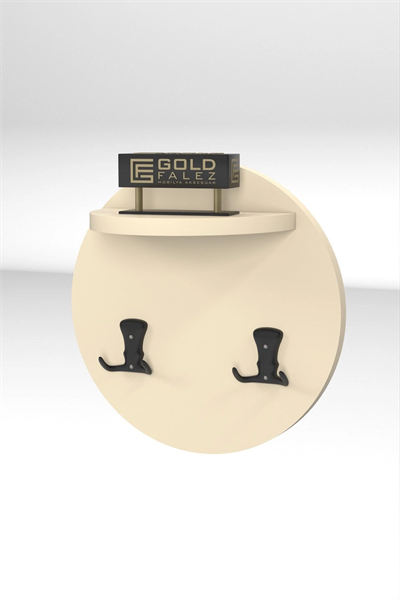 Askılık Duvar Elbise Askılığı Portmanto Üstü Krem