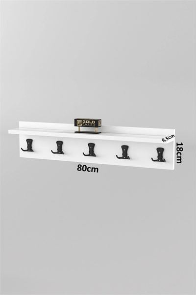 Askılık Duvar Elbise Askılığı Portmanto 80 Cm Beyaz Düz