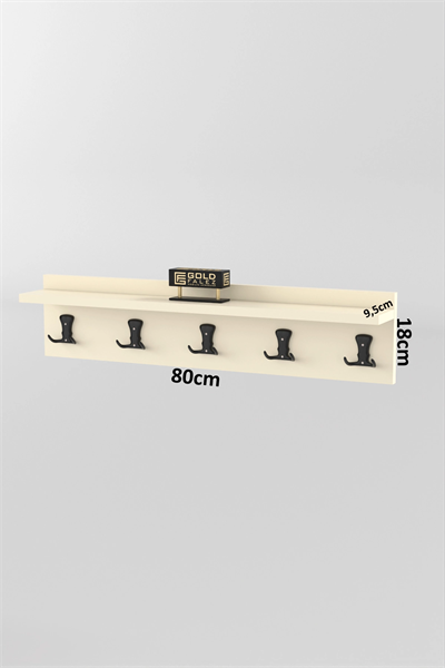 Askılık Duvar Elbise Askılığı Portmanto 80 Cm Krem Düz