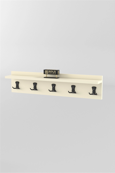 Askılık Duvar Elbise Askılığı Portmanto 80 Cm Krem Düz