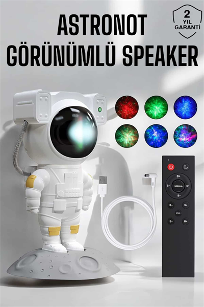 Astronot Görünümlü Projeksiyon Speaker Taşınabilir