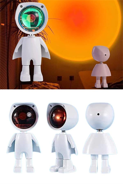 Astronot Işık Projektörü Gökkuşağı Projeksiyon Gece Lambası Hediyelik