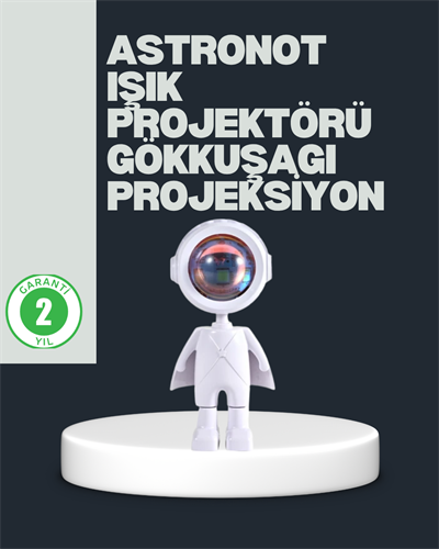 Astronot Tasarımlı Gün Batımı Efektli Şarjlı LED Lamba