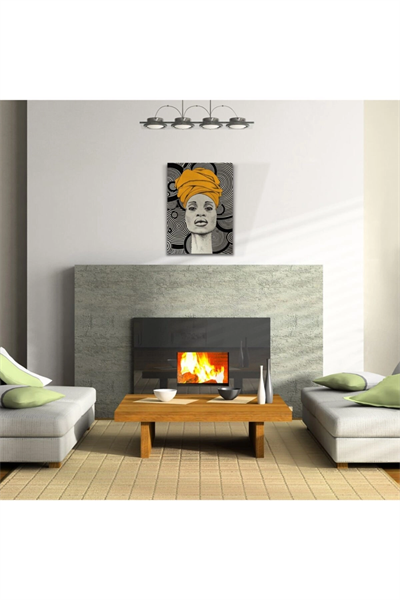 Aura Sarı Siyah Canvas Tablo (50x70)