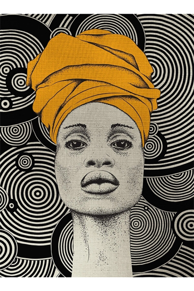 Aura Sarı Siyah Canvas Tablo (50x70)