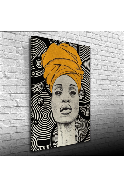 Aura Sarı Siyah Canvas Tablo (50x70)