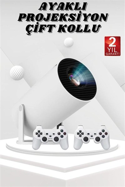 Ayaklı Oyun Projeksiyonu Çift Kollu Taşınabilir Sinema Projektörü