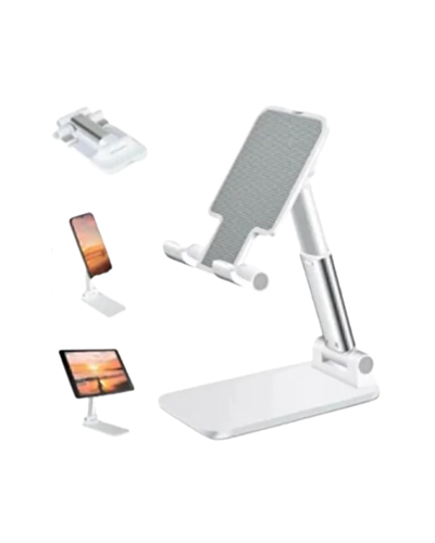Ayarlanabilir Ergonomik Katlanabilir Masaüstü Telefon Tutucu Beyaz