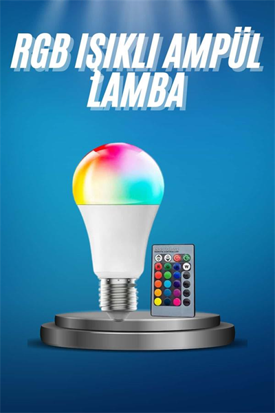 Ayarlanabilir Parlaklık RGB Led Ampul Beyaz Lamba Ve Renkli Ampul