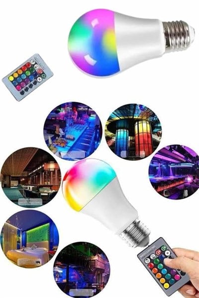 Ayarlanabilir Parlaklık RGB Led Ampul Beyaz Lamba Ve Renkli Ampul