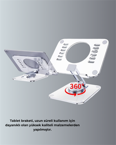 Ayarlanabilir Şeffaf Tablet Standı Kaymaz Silikon Tabanlı