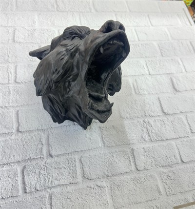 Ayı Tasarım Siyah 3D Duvar Heykeli