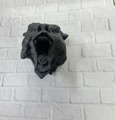 Ayı Tasarım Siyah 3D Duvar Heykeli