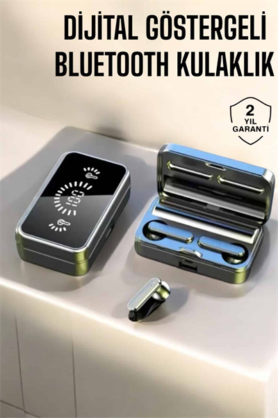 Aynalı Bluetooth Kulaklık Telefon Standlı Dijital Göstergeli