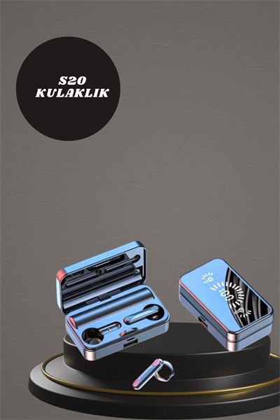 Aynalı Bluetooth Kulaklık ve 7 Kordonlu Akıllı Saat Dijital Göstergeli Uzun Pil Ömrü