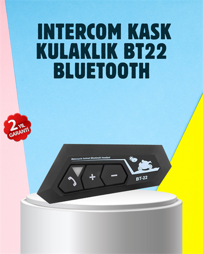 BT22 Motosiklet Kask İçi Bluetooth Kulaklık İnterkom Destekli
