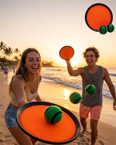 Bahçe Oyuncağı Velcro Top Yakalama Seti İki Kişilik Eğlence Oyunu