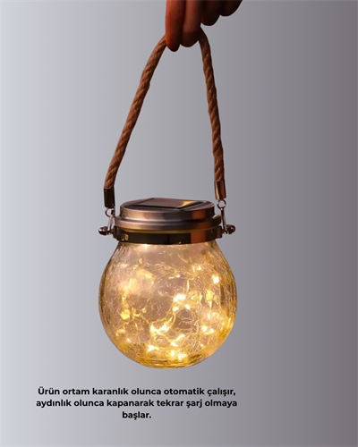 Bahçe ve Teras İçin Solar Cam Sarkıt LED Aydınlatma