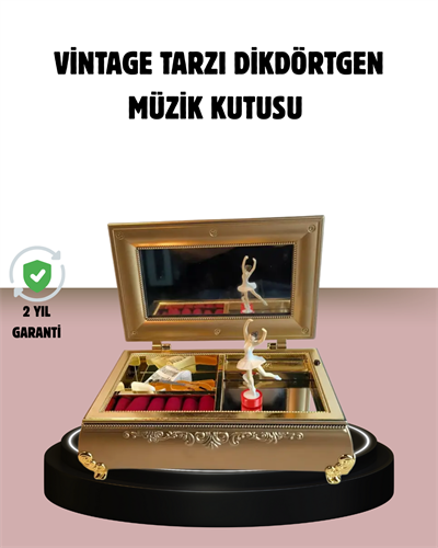 Balerinli Müzikli Takı Kutusu Piyano Tasarım Kız Çocuk Hediyelik
