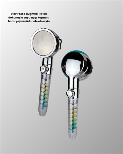 Basınçlı El Duşu Başlığı – Döner Pervaneli, Göz Kamaştıran Yağmur Etkisi