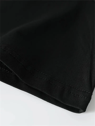 Baskılı Oversize Bisiklet Yaka T-shirt - Siyah