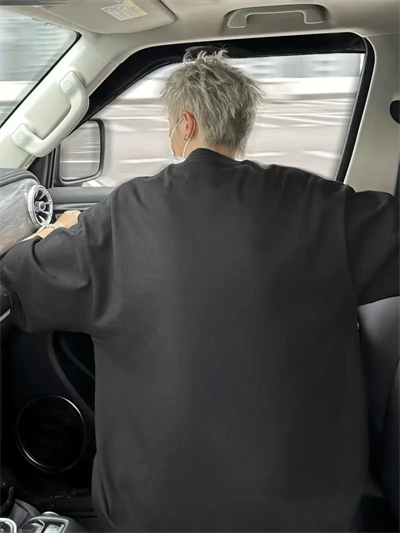 Baskılı Oversize Bisiklet Yaka T-shirt - Siyah