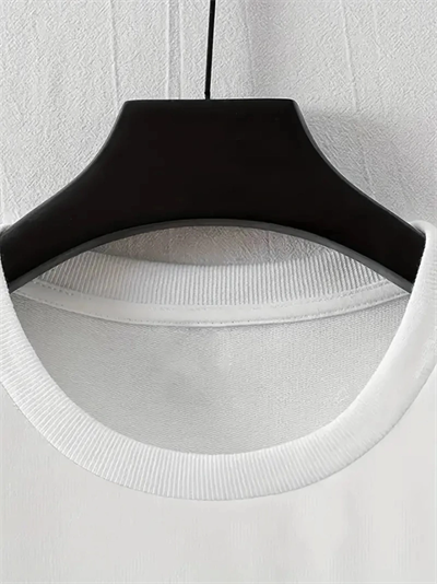 Baskılı Oversize Bisiklet Yaka T-shirt - Beyaz