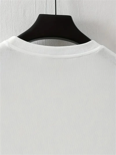 Baskılı Oversize Bisiklet Yaka T-shirt - Beyaz