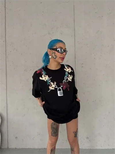 Baskılı T-Shirt Kısa Kol Bisiklet Yaka Regular Rahat Kalıp Günlük Tişört - Siyah