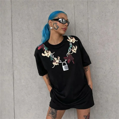 Baskılı T-Shirt Kısa Kol Bisiklet Yaka Regular Rahat Kalıp Günlük Tişört - Siyah