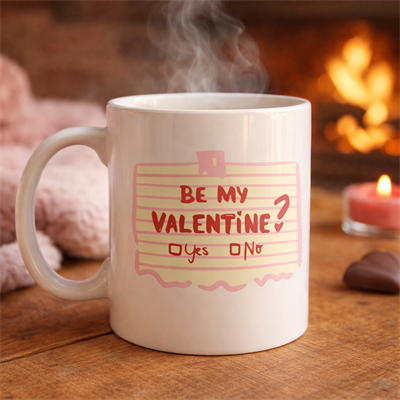 Be My Valentine Porselen Kupa – Model 8 Sevgiliye Özel Romantik Tasarım