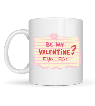 Be My Valentine Porselen Kupa – Model 8 Sevgiliye Özel Romantik Tasarım