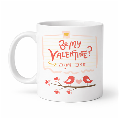 Be My Valentine Porselen Kupa Model 7 - Sevgililer Günü Hediyesi-Aşk Temalı Sevimli Kupa