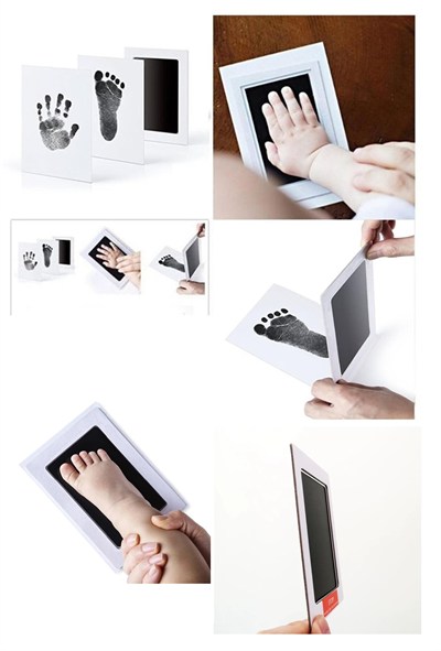 Bebek El Ayak Izi Fotoğraf Çerçevesi El Ayak İzi Kalıbı Seti