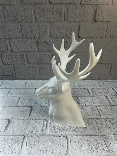 Beyaz Geyik Biblo 23 cm Dekoratif Modern Tasarım