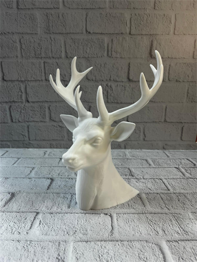 Beyaz Geyik Biblo 23 cm Dekoratif Modern Tasarım